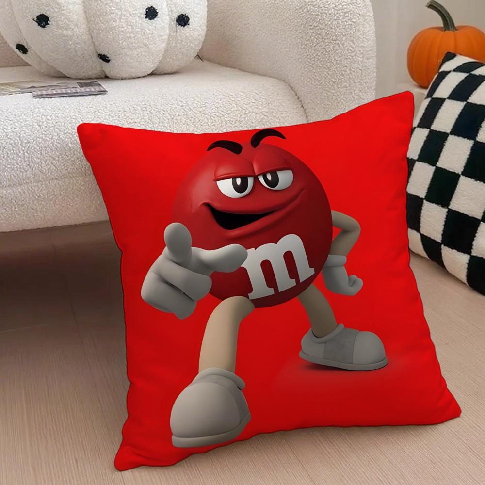 Cute Colorful American Brand MMMs Cushion Cover Throw Pillow Cover Hidden Button Durable Polyester Chair Cushion