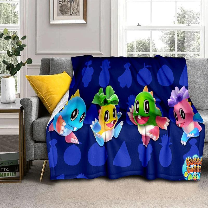 Bubble Bobble Cartoon Game Gamer 3D Blanket,Soft Throw Blanket for Home Bedroom Bed Sofa Picnic Travel Office Cover Blanket Kids