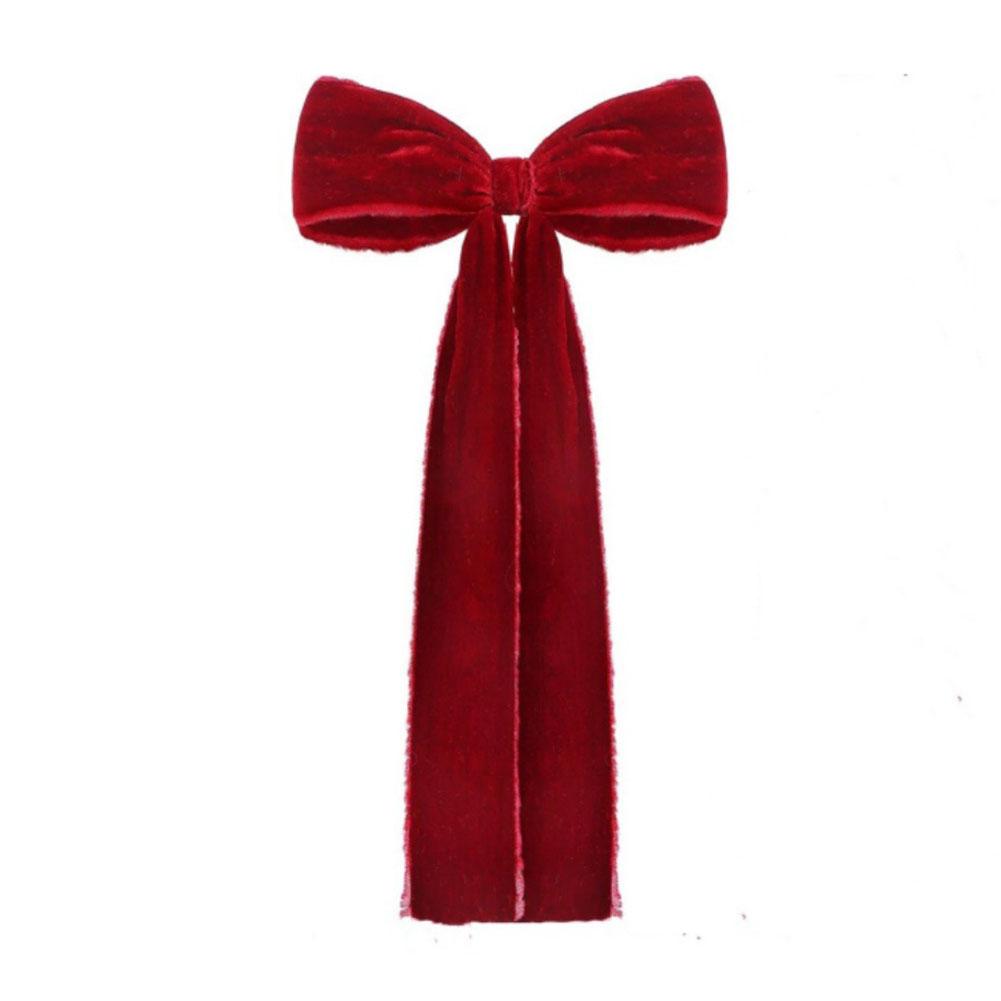 Velvet Christmas Bow 22 * 45cm Large Christmas Atmosphere Staircase Wreath Decoration Bow Christmas Tree Top Decoration