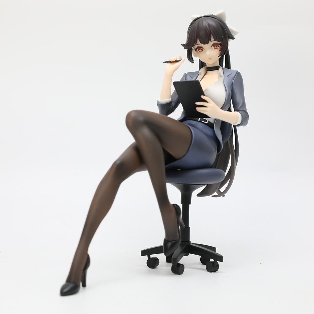 New Blue Line Kaohsiung Mastiff Animation Game Peripheral Anime Desktop Chassis Ornament Sexy Silk Stocking Girl Figure Gift
