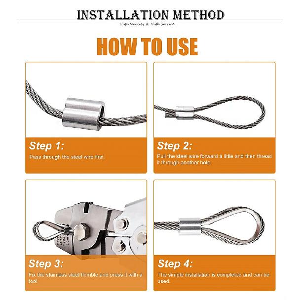 1-100Pcs Double Hole Cable Crimp Sleeve M1 to M12 Wire Ferrules 8-Shape Aluminum Cable Stopper Crimp Rope Hardware Accessories