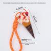 Simulation Ice Cream Cone Keychain Braided Lanyard Realistic Design Backpack Pendant Gift For Girls