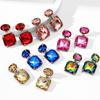 Colorful Rhinestone Geometric Alloy Earrings - Women’s Trendy Party Jewelry