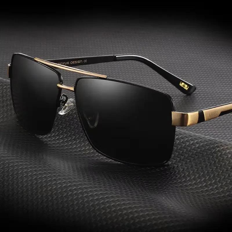 Okulary przeciwsłoneczne męskie w stylu polaryzacyjnym do jazdy dziennej i nocnej, okulary noktowizyjne fotochromowe