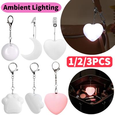 1/2/3 szt. LEDowa lampka nocna w kształcie serca, ładowana przez USB, lampa z czujnikiem dotykowym, zawieszka do torebki, portmonetki, breloczka, prezenty dla kobiet i dziewcząt