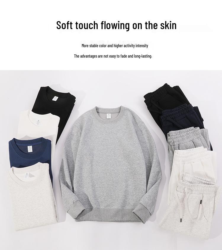 Autumn/Winter Women's Casual Solid Color Hoodie & Wide Leg Pants Set