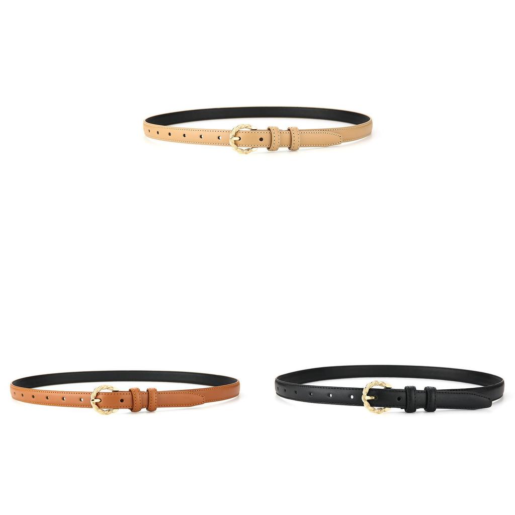 Women Leather Belt Casual Fashion Cowhide Slim Waist Belt For Outdoor Wear
