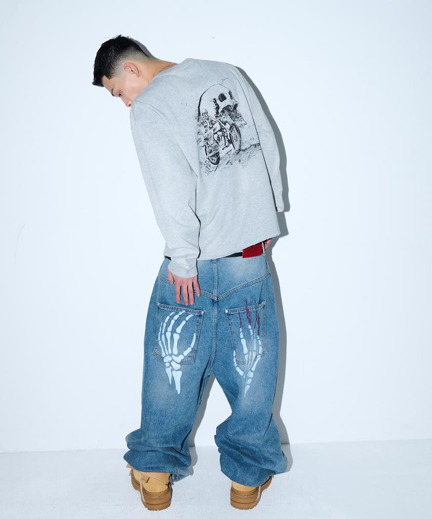 WKNDRS [Koin Seoul] Death Rider Ls T-Shirt (M.Grey)