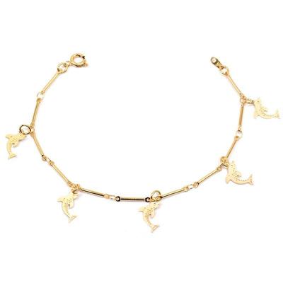 [M8875] – Vergoldetes „Dolphins“-Armband – 13 x 7 mm