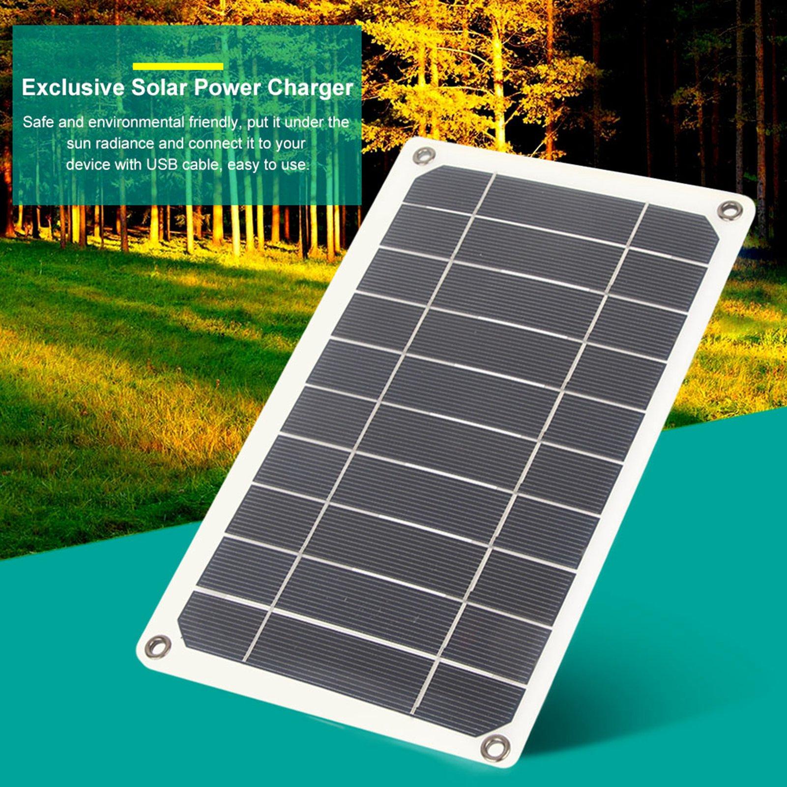 

Portable 10W Outdoor IP64 Waterproof Solar Panel Mobile Power Charger 5V USB Output чёрный