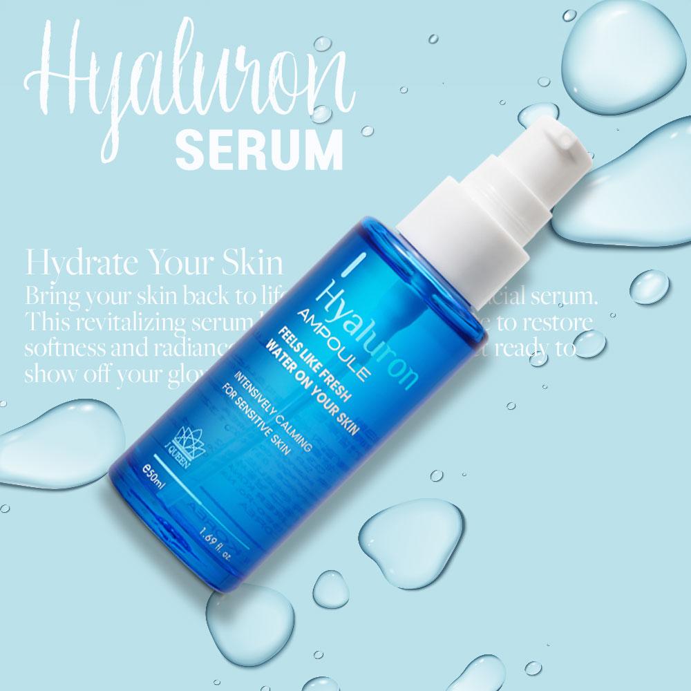 JQueen Hyaluron Facial Serum 50ml Glow Moisturizing Soothing Pore Care Korean Skin Care