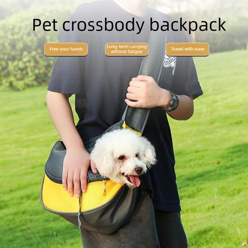 Portable Mesh Pet Carrier Sling Bag for Small Dogs Cats Pomeranian Teddy Breathable Shoulder Riding Summer