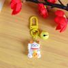Kawaii Plutus Cat Keychain Resin Fortune Cat Pendant Cute Maneki-neko Keyring  Couple