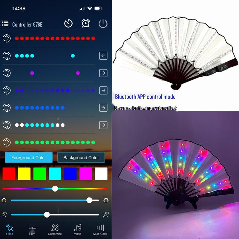 Luminous Foldable Glow Fan for Festivals & Raves