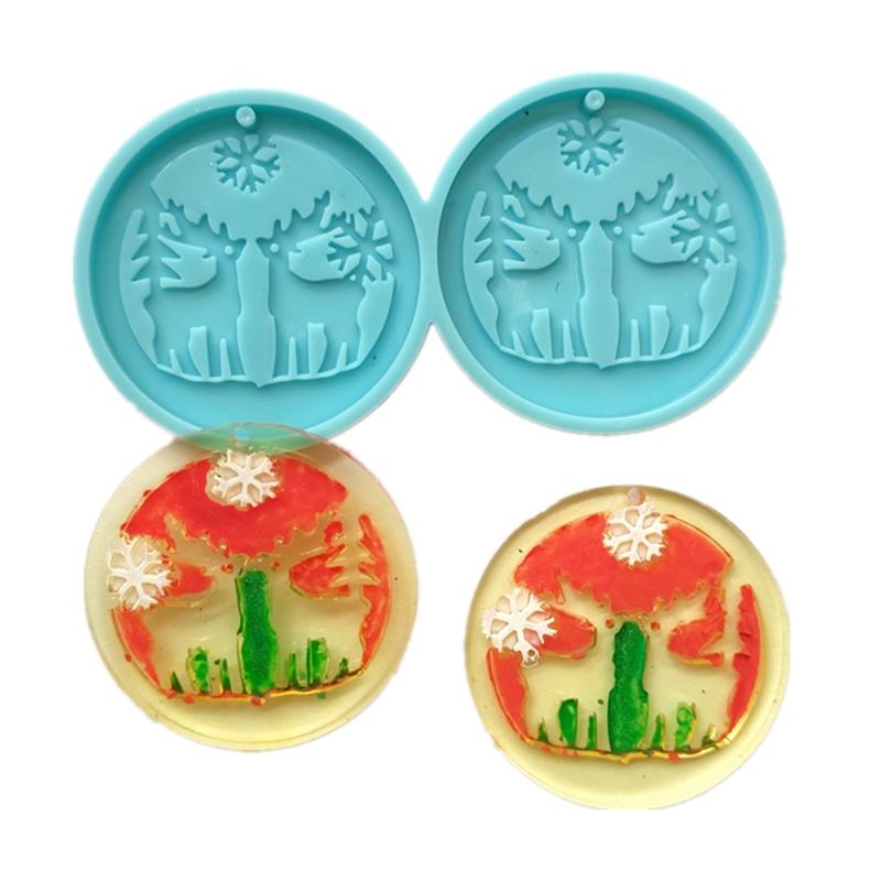 Christmas Tree/Drop/Round Shape Earrings Pendant Mold Epoxy Resin Jewelry Mold Resin Casting Pendant Mold for Diy Craft