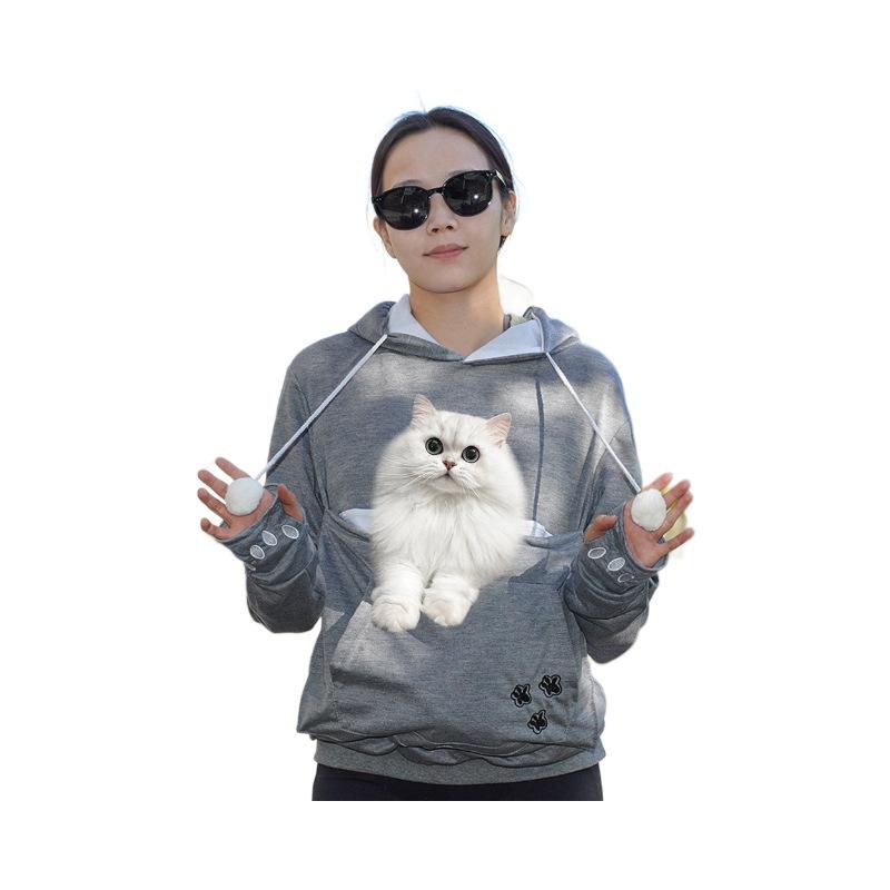 Autumn and Winter European and American Women's Clothing Pet Cat Parent-child Clothing Casual Pullover Sweater Hooded Dog Dog Jacket Men's Clothing