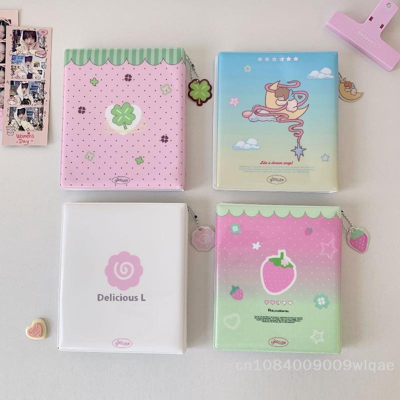 Cute Memory Album Lucky Clover Card Collection Book  - 4-Compartment Card Holder Album for 6-Inch Instant Photos & Postcards