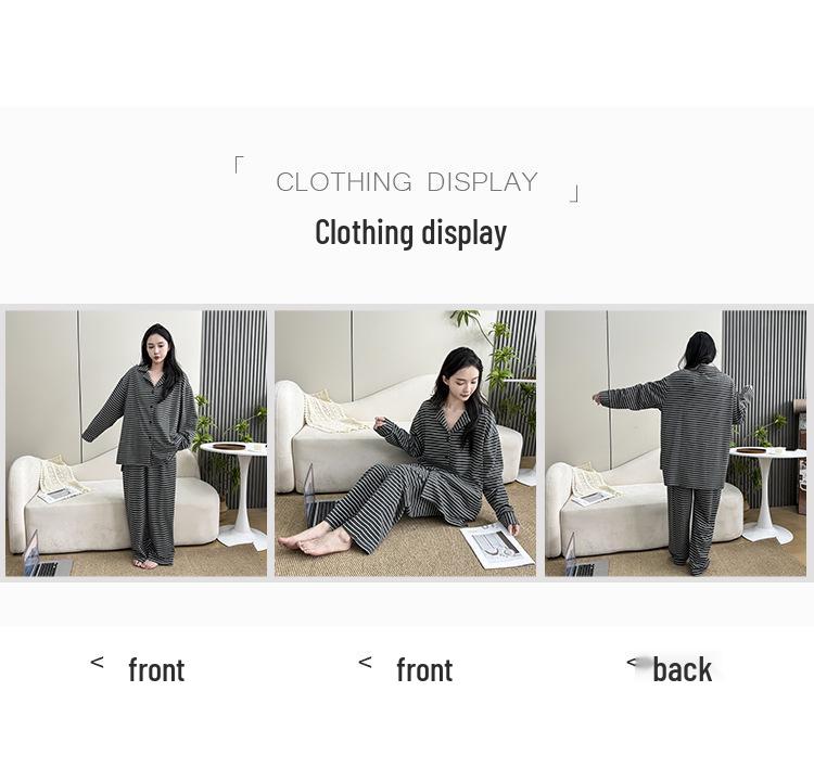 Herbst Übergröße Extragroß Bequem Re Baumwolle Damen Schlafanzug für Spaziergänge im Freien