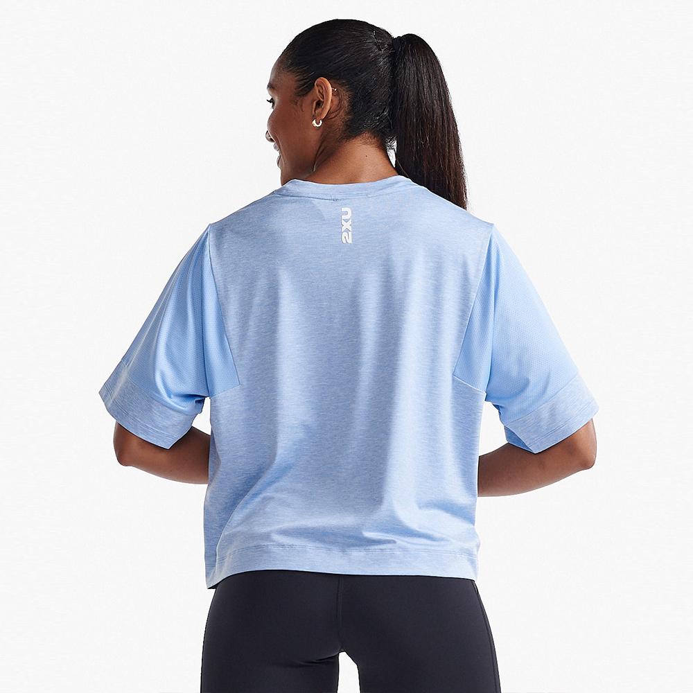 Tutaimjeuyu Women'S Motion Sports Mesh Short Sleeve Tee Sky Blue_Wr7234Ahyg-Wht