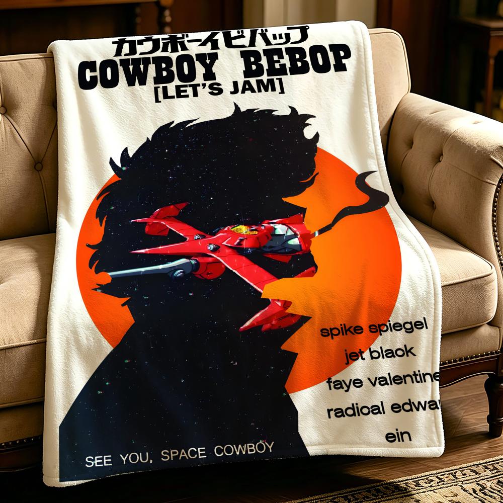 anime C-Cowboy Bebop-p Throw Thick Comfort Flannel Quilt, Multi-scene Use Indoor Outdoor Daily Nap