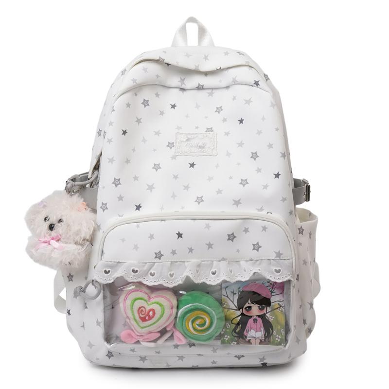 תרמיל נשים עם הדפס כוכבים, קיבולת גדולה, תיק בית ספר לתלמידים