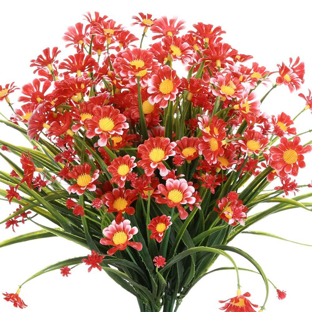 Decor Artificial Flowers 32cm Fake Green Leaves Party Silk Cloth Wedding 1 Bunch Beautiful Daisies Environmentally