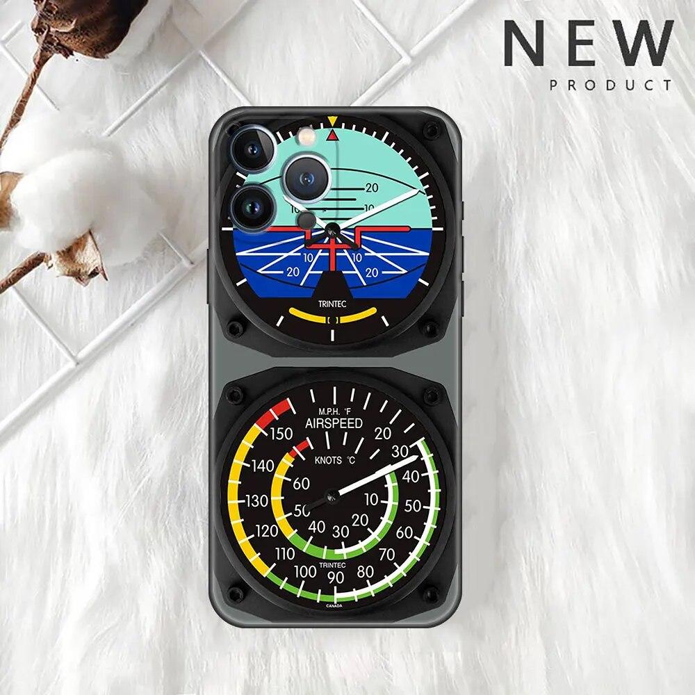 Case For Apple iPhone 11 13 12 14 Pro 7 Plus XR X XS Max 6 6S SE Phone Funda Aviation Aeroplane Helicopter Cockpit Instrument