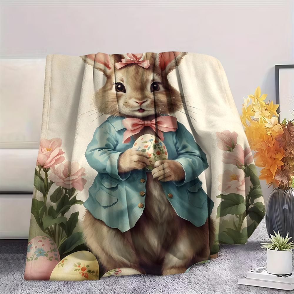 Easter Egg Print Flannel Blanket,High Quality Comfortable for All Seasons,Home Decor,Warmth and Comfort,Perfect for Christmas Gifts