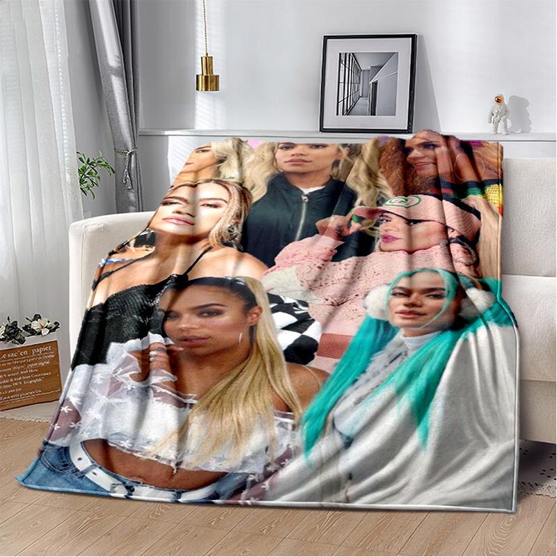 3D Baskı Karol G Singer HD Battaniye, Yumuşak Atmak Battaniye Ev Yatak Odası Yatak Kanepe Piknik Seyahat Ofis Dinlenme Kapak Battaniye Çocuklar için