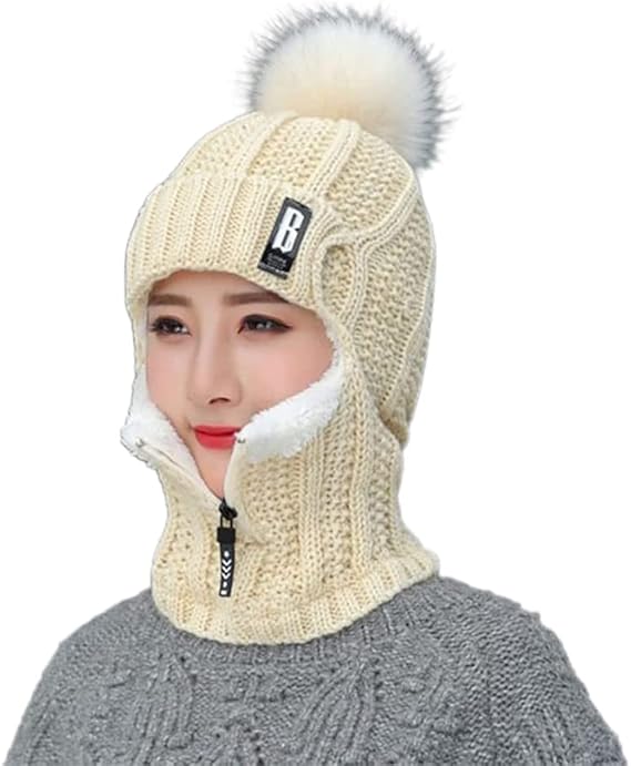 

Knitted Hat Windproof Wool Knitted Scarf Stylish Outstanding Warmth For Outdoor Activities Exquisite Workmanship Women Wool Hat Ski