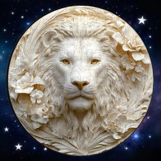 1 Set Wooden Animal Jigsaw Puzzle White Owl Lion Hummingbird Puzzle Challenge Game Educational Difficult Puzzle Toy Home Decoration