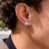 Orecchini a Clip Magnetici Vnox Senza Foratura, Cerchio Mobius con Zirconi Neri Blu Bianchi Orecchini per Donne Uomini, Regalo di Gioielli per Compleanno