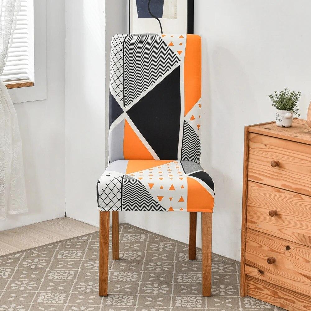 Spandex Wedding Chair Cover Lattice Floral Printed Seat Protector Slipcover for Hotel Banquet Housse De Chaise Dining Room Chair