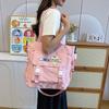 Student Cloth Bag Large Capacity Tote Bag Trend Casual Shoulder Bag Crossbody Bag Commuter Handbag Water-proof