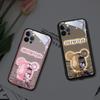 Capa de Celular Glow com Design de Urso de Luxo – Textura de Vidro Super Legal, Capa Protetora para Celulares Apple