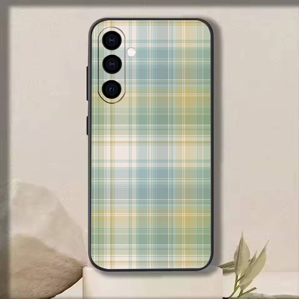 

Forest grid style Phone Case Black Silicone Soft For Samsung Galaxy A73,A72,A71,A70,A53,A52,A51 Samsung a73 5g