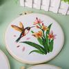 Diy Handmade Embroidery Material Kit Hummingbird Kingfisher Flower Bird Flying Bird Fabric Embroidery Kit For Beginner Adult