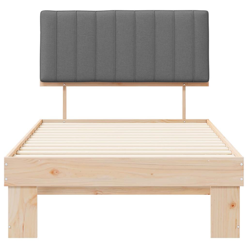 Bed Frame with Upholstered Headboard Light Grey 100 x 200 cm