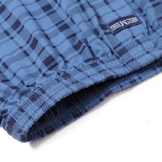 Men Panties Plaid Mid Waist Close Fit Stretch Hidden Button Super Soft Underpants