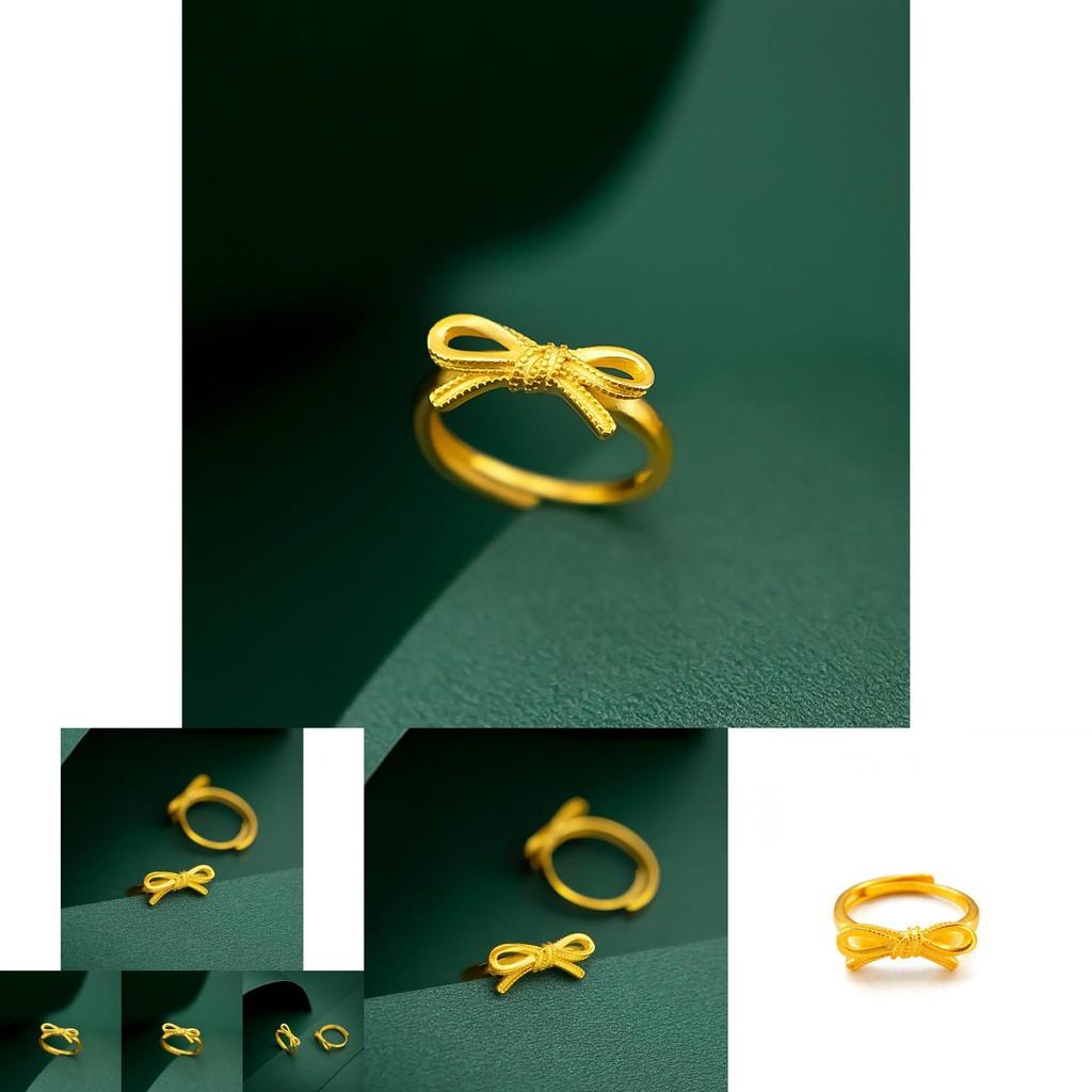 Luxurious Gold Coated Bowknot Ring For Women Trendy Fashion Accessory Gift