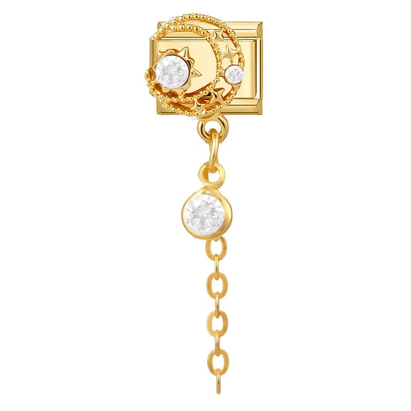 Y2K Romantic Heart Lock Bow Star Butterfly Chain Pendant Italian Charm Links Fit 9mm Stainless Steel Bracelet DIY Making Gift