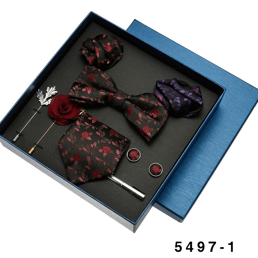 Men's Formal Tie & Pocket Square Eight-Piece Gift Set - High-End Wedding & Business 