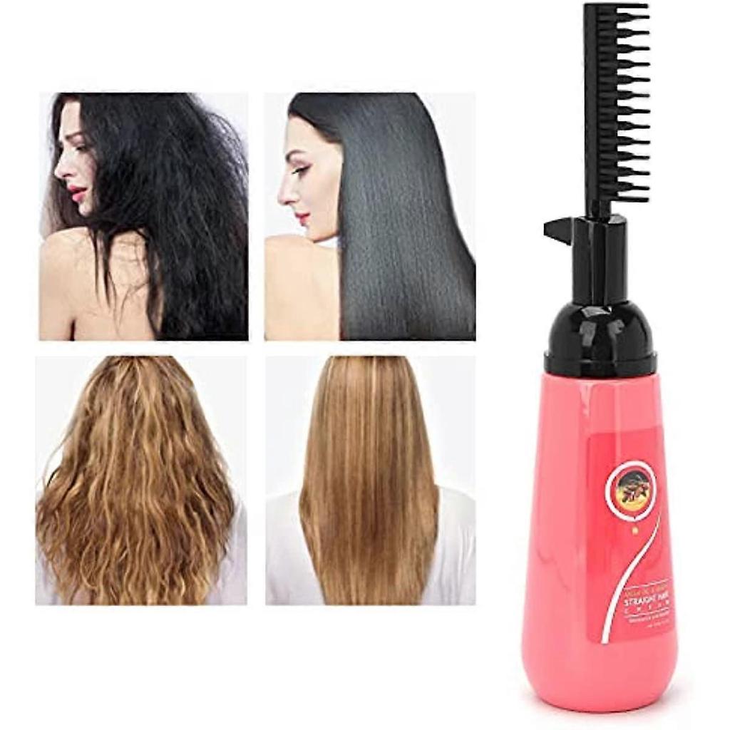 Hair Straightener Cream, 150ml Hair Straight Cream with Comb Professional Smoothing Softening Hair Straightener Hair Perm Kit