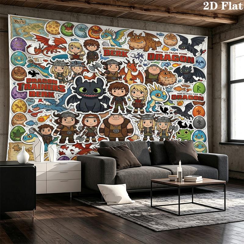 How Train Dragon Wall Tapestry Aesthetic Wall Hanging Printed Fabric Blanket Decorative Tapestries For Bedroom Living Room Home Decor