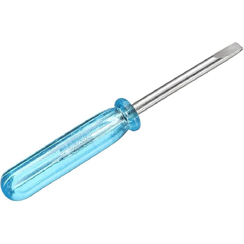 uxcell Mini Slotted Screwdriver 3.0mm Flat Head 1.77 (45mm) Length Micro Precision Screwdriver with Blue Handle for Watch Eyeglasses Cellphone 2.0mm