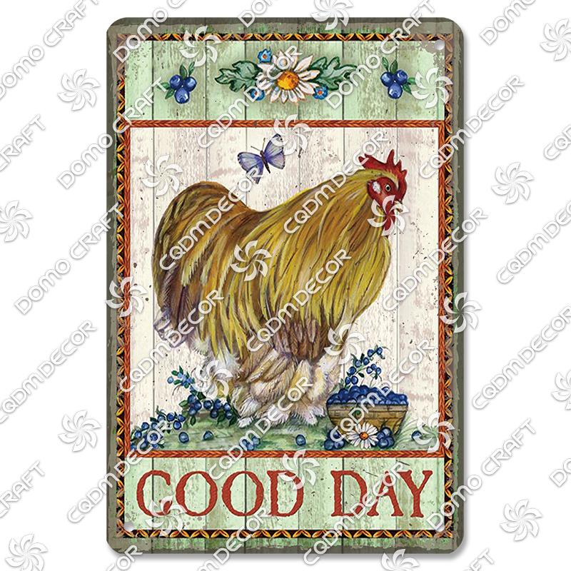 Retro Chicken Poster Metal Tin Signs Rooster Hen Eggs Metal Plate Vintage Wall Decor Club Farm Chicken Coop