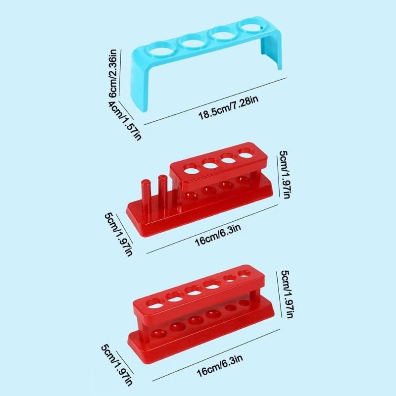Plastic Test Tube Holder Rack Thickened Durable Red Burette Stand For Kids Diy Science Experiments