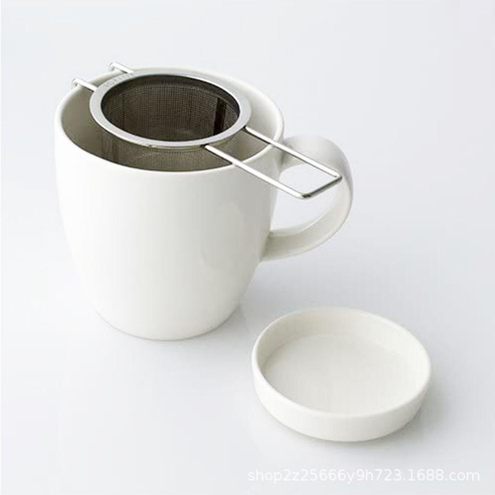 304 Stainless Steel Tea Drain with Lid Tea Strainer Collapsible Double Handle Tea Strainer with Lid Tea Brewer