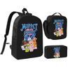 Muppet Babies Backpack Boys Girls BookBag School Bag Shoulder Bags 3ps Insulated Lunch Bag Pencil Case