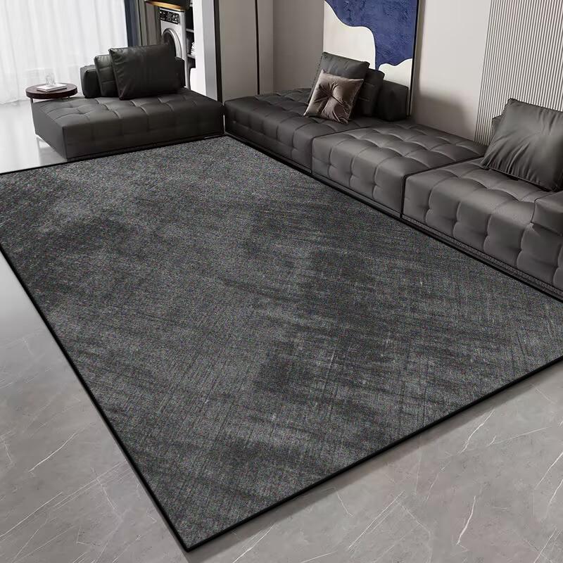 Marble Abstract Style Big Size Living Room Rug Non-slip Easy Clean Entrance Black Mat Soft Foldable Office Lounge Decor Carpet